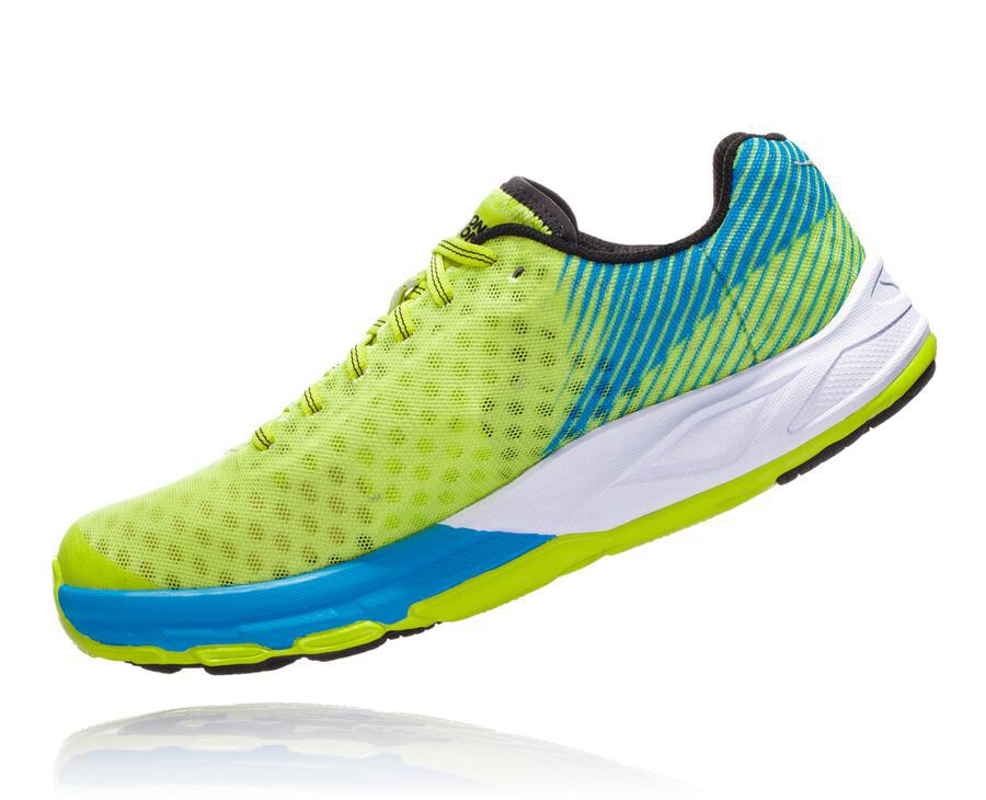 Hoka One One Koşu Ayakkabısı Erkek Yeşil/Mavi - Evo Carbon Rocket - QH6152487